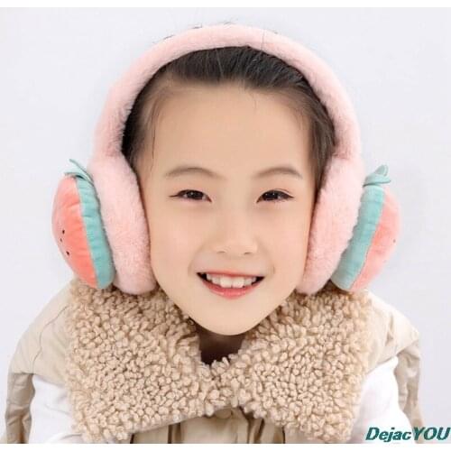 Optional Color Plush Cartoon Earmuffs Student Fruit Embroidered Ear Bag Autumn And Winter Ladies Warm Ear Warmer Earmuffs