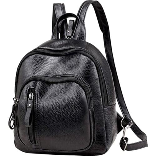 FGGS Mini Backpack, Classic Leather Travel Daypack Shoulder Bag for Women Girls