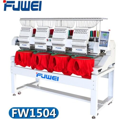 Fuwei embroidery machine FW1504 15 needle 4 heads embroidery machine garments embroidery flat embroidery cap embroidery