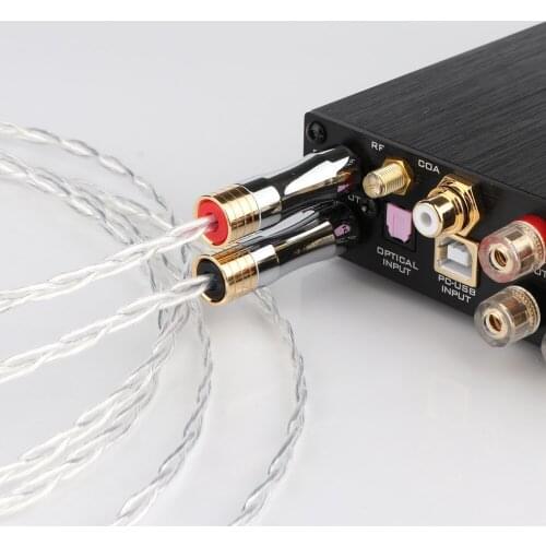 Hifi 8N OCC Copper Silver Plated RCA to RCA Cable RCA Plug to RCA Male Audio Cable
