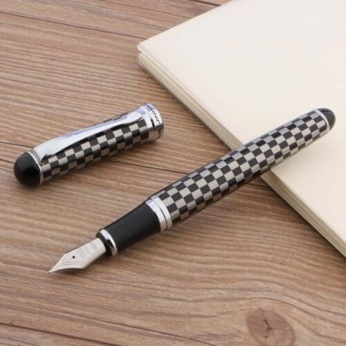 Jinhao 750 Black and white Chessboard Medium Nib Fountain Pen