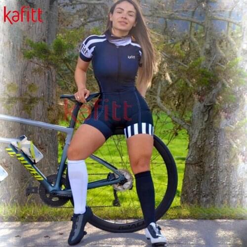 Kafitt Summer Womens Short Sleeve Cycling Jersey Suit Jersey Suit Ropa Ciclismo + Bib Shorts Macaquinho Ciclismo Feminino