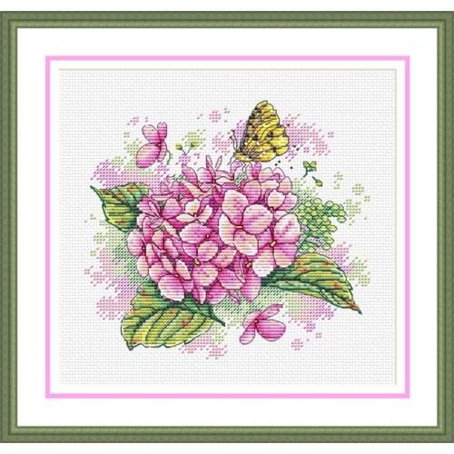 Plant Flowers Fishxx Home Hand Embroidery B1556 Hydrangea Cross Stitch Kit Decorative Painting