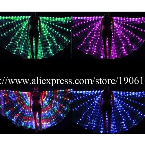 Newest Colorful Led Luminous Evening Party Dress Wings Light Up Stage Performance Costumes For Club Party Bar Halloween Cloak