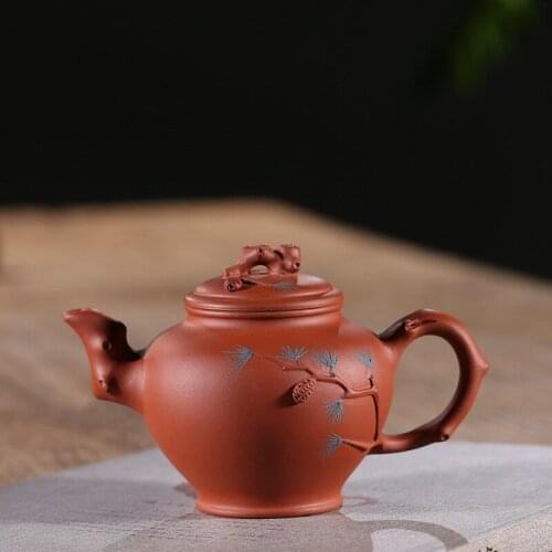 A undertakes to yixing are recommended by the manual teapot mixed batch of pine needle harbinger pot of kung fu