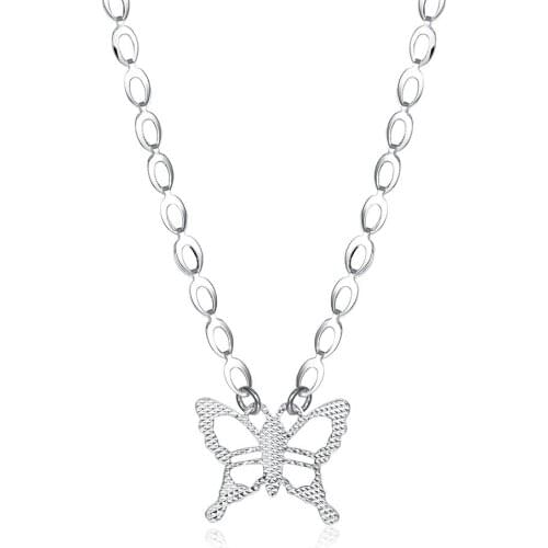 Wholesale Fashion Jewelry Silver Plated Pendant Necklace For Women Silver Jewellry Cute Style Handmade