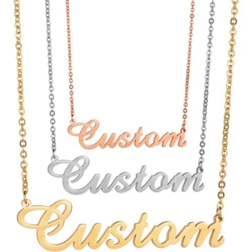 Name Necklace Custom English Name Necklace Fashion Name Jewelery Stainless Steel Necklace Pendant Gold Necklaces