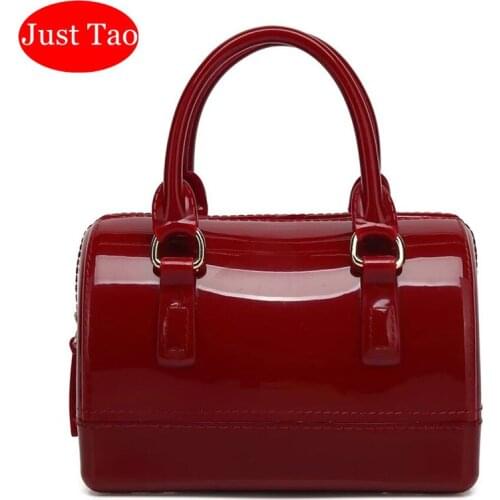 Just Tao! Pillow bag 38 Candy Colors Kid Bags Teenagers new Jelly handbags Baby girls Small totes Teenagers beach Tote JT070-1