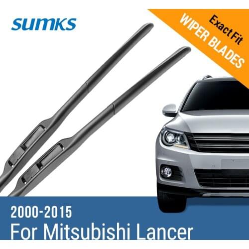 SUMKS Wiper Blades for Mitsubishi Lancer 24"& 18" / 24"& 16" Fit hook Arms 2000 to 2015