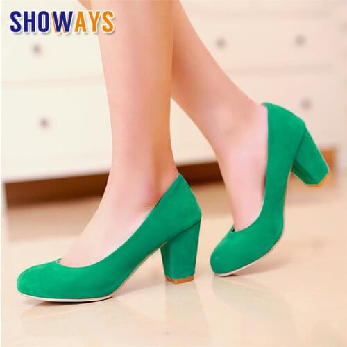 SHOWAYS Suede Pumps
