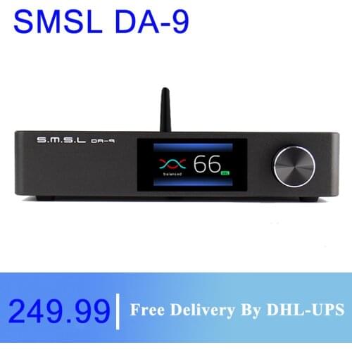 SMSL DA-9 DA9 Bluetooth 5.0 Hi-Res Power Amplifier AMP Support APT- X Remote Control RCA/XLR Input with SU-9 with SH-9