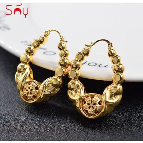 Sunny Jewelry Fashion Jewelry 2020 New Design Hoop Earrings For Women High Quality Zircon Exquisite Stereoscopic Classic Party