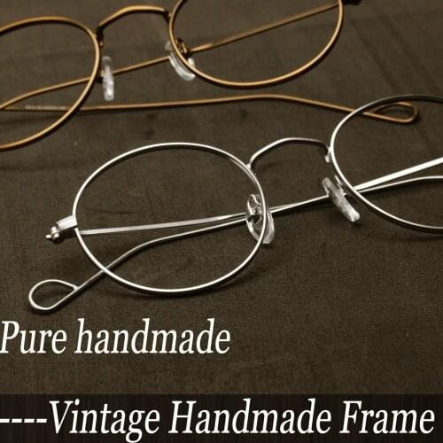 Pure Handmade Light Retro Vintage Round frame spectacles Custom Made Optical Prescription Reading Glasses Photochromic -1 to -9