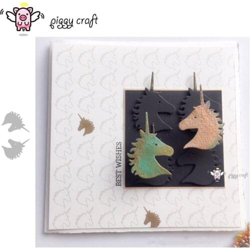 Piggy Craft metal cutting dies cut die mold Unicorn card decoration Scrapbook paper craft album card punch knife art cutter die