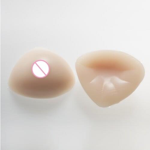 Triangle Concave Surface Silicone Fake Breast Forms Postoperative Breast Form Female Enhancer Chest Size Self Adhesive Optional