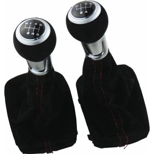 Top Quality Black 5/6 Speed Complete Suede Leather Gear Shift Knob Boot Cover Gaiter For Audi A3 S3 2001 2002 2003