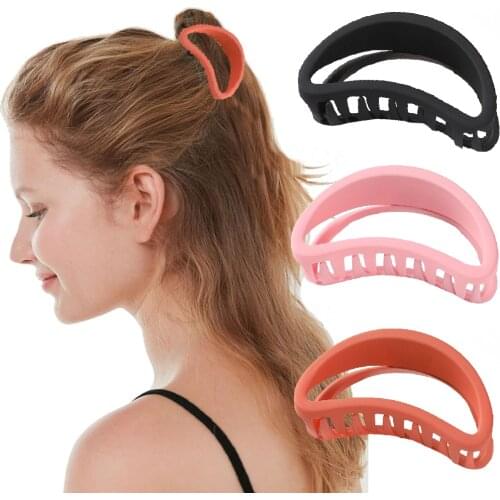 Women Matte Hair Claws Clip Acrylic Hairpins Hollow Barrettes Clamps Ponytail Girls Hair Accessories Headwear Ornaments Crab