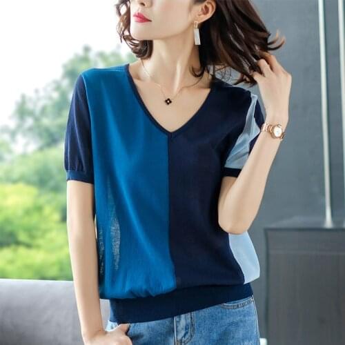 Summer clothes Knitted woman sweaters Pullovers spring Basic womens jumper Slim womens sweater cheap pull short sleeve