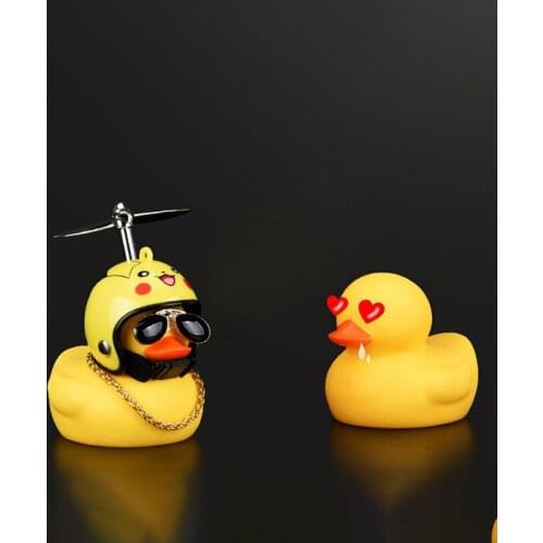 1pc Gift Wind-breaking Wave-breaking Duck Car Ornaments Auto Interior Decoration With Lamp/Without Lamp