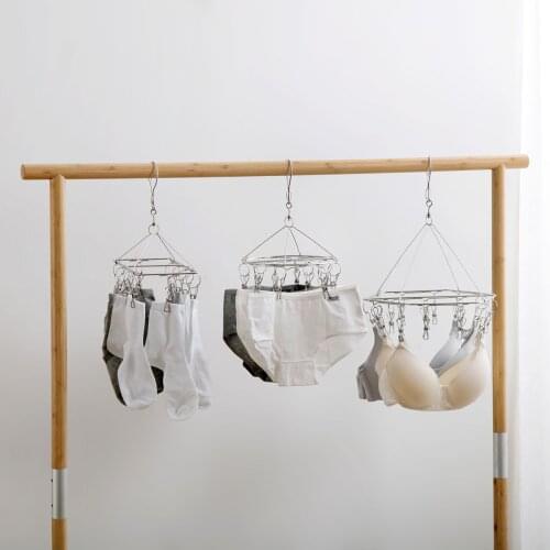 10/15 Clips Stainless Steel Drying Rack For Clothes Strong Windproof Baby Clothes Hangers