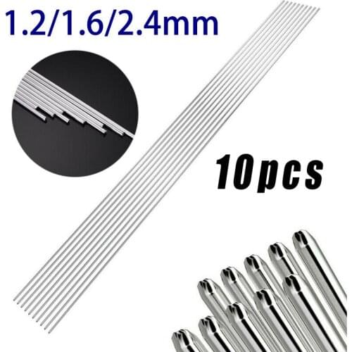 10pcs Welding Rods TIG Weld Bars Cored 1.2mm / 1.6mm / 2.4mm 316L Stainless Steel Wire 330mm Low Temperature