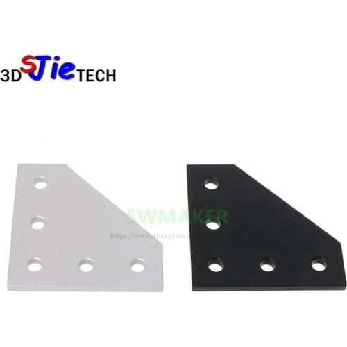 10 pcs T Slot / L Shape black / silver Joining Plate for 2020 v-slot Aluminum Profile 3D Printer CNC machine