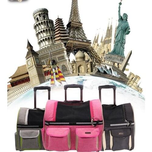 2019 Newest Multi - functional dog cage pet trolley case dog crate shoulder bag pet supplies backpack dog carrier