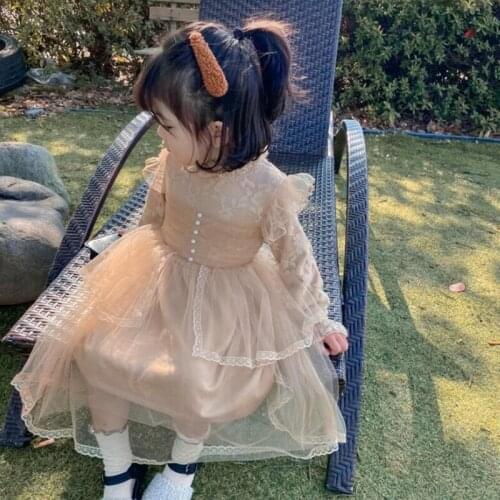 2019 Warm Autumn Winter Baby Toddler Clothes Girls Lace Dress Vestidos Long Sleeve Kids Party Dresses For Girl Children Costumes