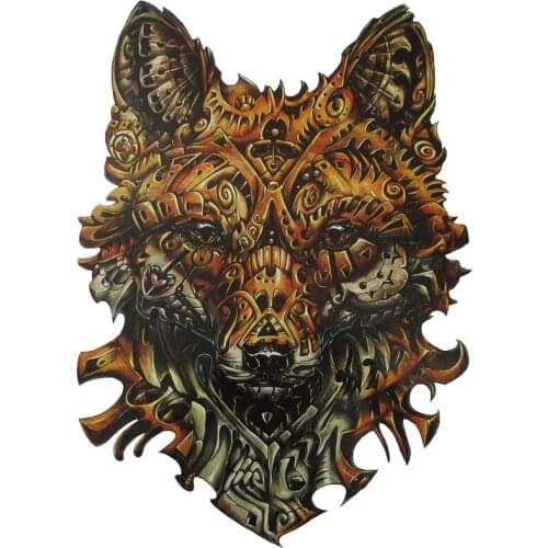 34x48cm Large full back machine wolf Tattoos Men Waterproof Temporary Tattoo Stickers Fake Tattoo Designs