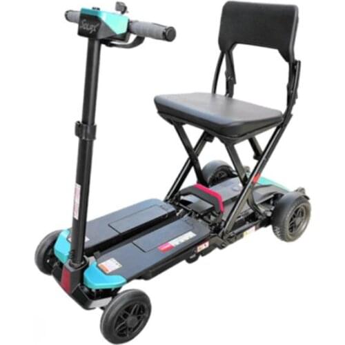 4 Wheels Electric Skateabord For Disabled/Elderly Electric Bicycles 24V 120W One-click Automatic Folding Portable Electric Bike