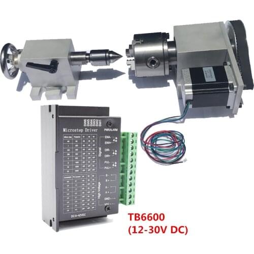 CNC 4th Rotary Axis K11 3Jaw Chuck 80mm/3.15 Inch Dividing Head+ MT2 Tailstock + Driver for Mini CNC Router Woodwork Driver