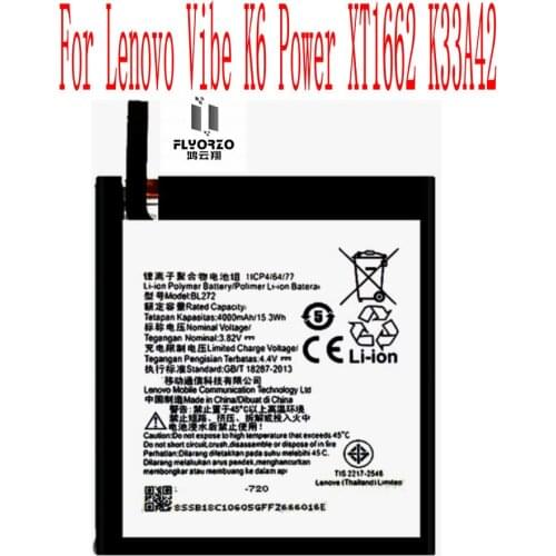 High Quality 4000mAh BL272 Battery For Lenovo Vibe K6 Power XT1662 K33A42 Cell Phone
