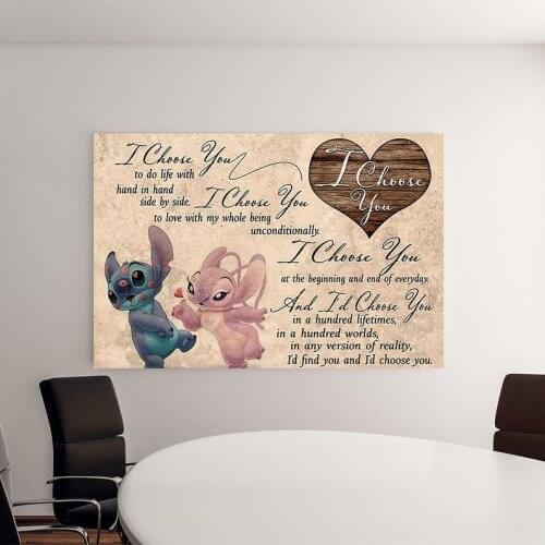 Diamond Painting Lilo And Stitch Couple Disney Stitch Lover Poster Full Square Drill Diamond Embroidery Handicraft Handmade Gift