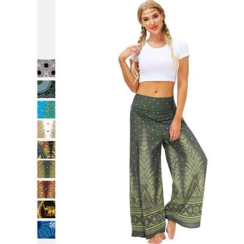Summer Women Yoga Pant Nepal Printing Loose Wide Leg Sweatpant Jogging Exercise Workout Casual Sport Running Trousers Sportswear