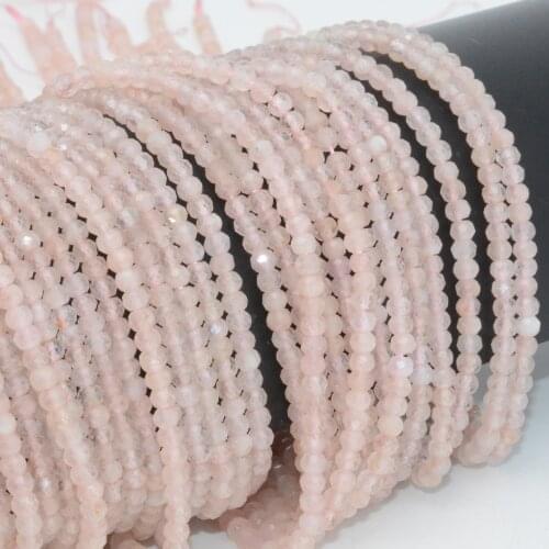 Natural Pink Morganite Faceted Rondelle Beads 3.2mm