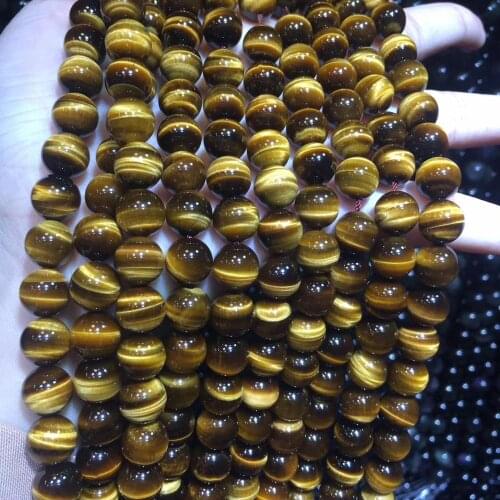AAA grade yellow tiger eye stone beads natural gemstone beads DIY loose beads for jewelry making strand 15" wholesale