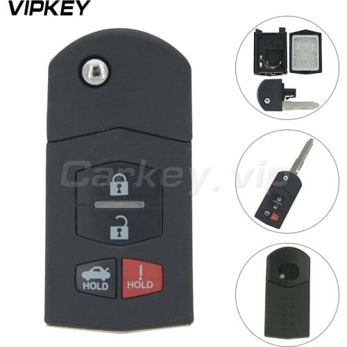 Remotekey BGBX1T478SKE12501 4 Button For Mazda 3 5 6 RX-8 MX-5 CX-5 Miata CX-7 CX-9 05-1 Flip Remote Unlock Key Fob case shell