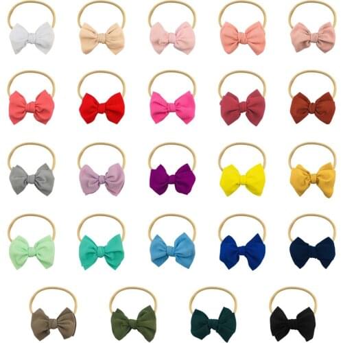 6 Inches Super Big Bowknot Elastic Hairband Solid Color Handmade Bows Infant Headband Sweet Hair Accessories Photography Props