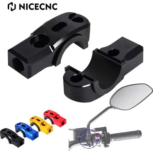 1 Pcs 8mm M8x1.25 Universal ATV Rotating Bar Clamp Mirror Mount Aluminum Series CNC Rotating Bar Clamp Mirror Mounts for ATV