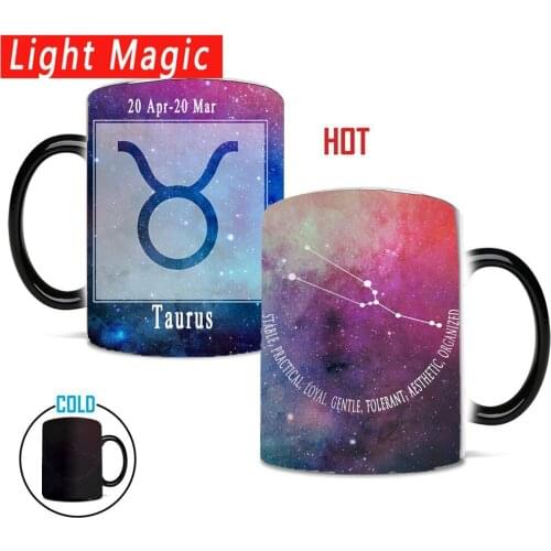 12 constellations Taurus Magic Starry Sky Mugs 350ml Creative birthday gift mug for your kids your wife and friends