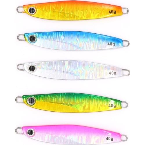 CASTFUN SLIM 5pcs/lot 30G 40G 60G Casting Jig Saltwater Lead Lure Slow Jigging Metal Jigs Lures Bait Lead Fishing Accessories