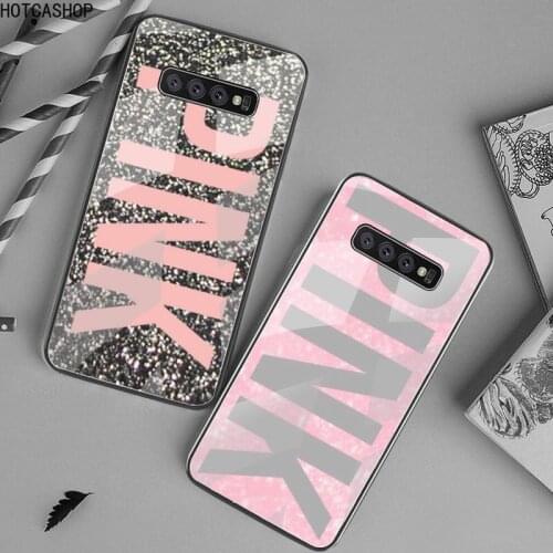 Fashion Pink for girls Phone Case Tempered Glass For Samsung S20 Plus S7 S8 S9 S10 Plus Note 8 9 10 Plus
