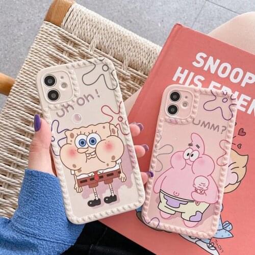 Cartoon Couple Soft Glue Phone Case For iPhone 12 Pro Max XS X XR SE20 Cartoon Shockproof Case For iPhone 11 8 Plus Best friend