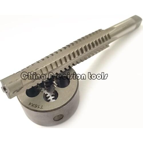 2PCS HSS Trapezoidal thread tap and Die set Tr16 T16 TR16X2 TR16X3 TR16X4 Right Left hand taps dies sets T16X2 T16X3 T16X4