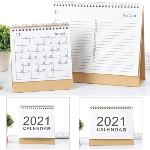 2021 Desktop Calendar English Coil Daily Monthly Planner Schedule Yearly Agenda Organizer Office