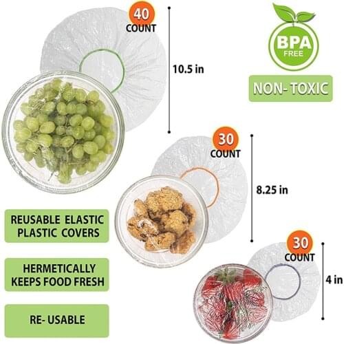 100/200/500pcs Fresh Keeping Bags Stretchable Covers Leftovers Picnic BBQ Waterproof Clear Shower Caps Kitchen Storage PAK