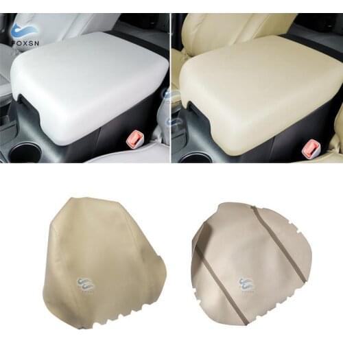 Beige For Toyota Tundra 2007 2008 2009 2010 2011 2012 2013 Microfiber Leather Car Armrest Center Console Box Lid Cover Trim