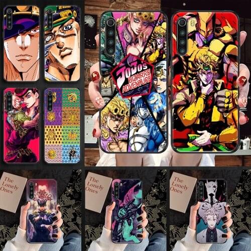 JOJOS BIZARRE ADVENTURE Phone case For Xiaomi Redmi Note 7 7A 8 8T 9 9A 9S 10 K30 Pro Ultra black 3D cell cover luxury bumper