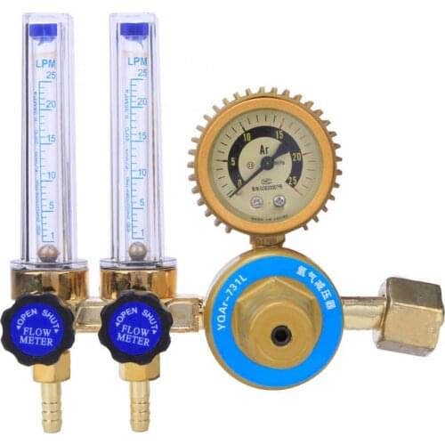 0.25MPa Argon Gas Pressure Reducer Regulator Double Gauge Meter Welding Accessory New