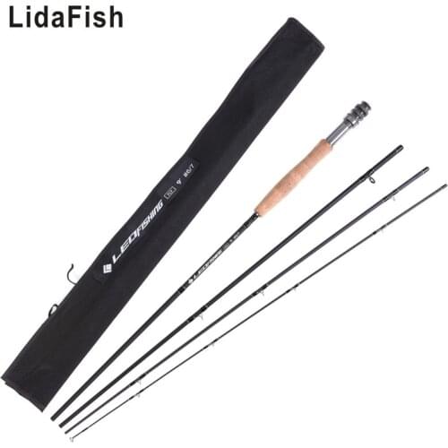 LidaFish Brand Carbon Fiber Four Sections 9 Feet 2.7m Middle Tuning #4/5/6/7/8fly Shrink Length 75cm Fishing Rod